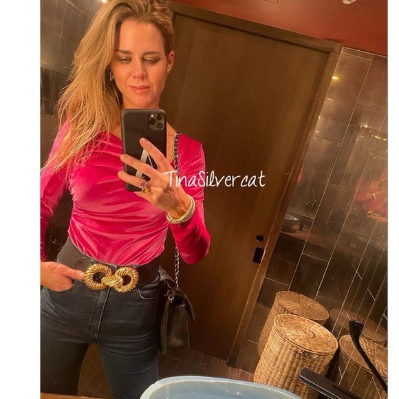 BLOGGER'S FAVE! Zara Velvet Bodysuit Barbie Pink Sz S NWT - Picture 9 of 16